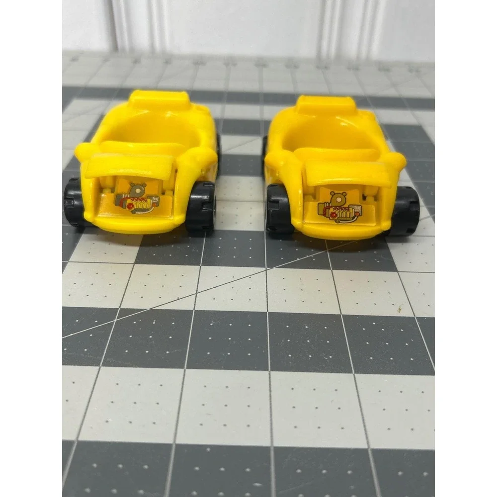 Vtg Fisher Price Chunky Cars 2 Yellow Engine Hood Lifts Sticker Little‎ People